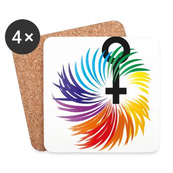 Les droits des femmes aux couleurs de l’arc-en-ciel - Dessous de verre (lot de 4) - blanc - Devant