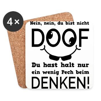 Nein nein du bist nicht doof - Untersetzer (4er-Set) - Weiß - Vorne