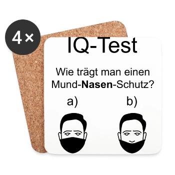 IQ-Test Mund Nasen Schutz - Untersetzer (4er-Set) - Weiß - Vorne