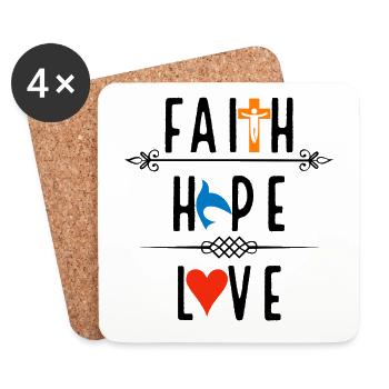 Jesus, Jesus, Jesus Christian Christian Christian - Coasters (set of 4) - white - Front