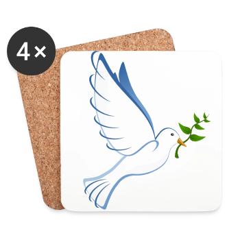 Peace dove of peace - Coasters (set of 4) - white - Front