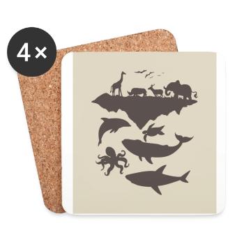Animals - Coasters (set of 4) - white - Front