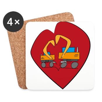 4 Bro one Love Excavator Blood Brothers - Coasters (set of 4) - white - Front
