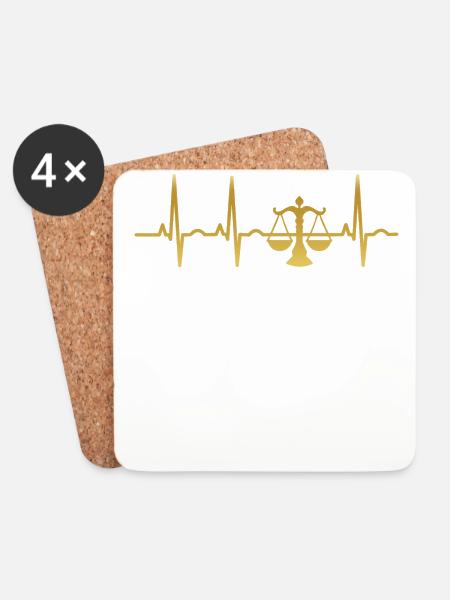 evolution ekg heartbeat lawyer justice justice - Coasters (set of 4) - white