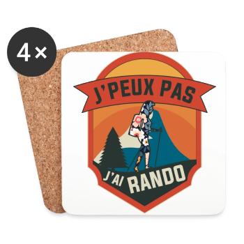 j'peux pas j'ai Rando Femme - randonnée - Dessous de verre (lot de 4) - blanc - Devant