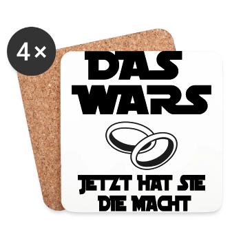 das wars - jetzt hat sie macht - Untersetzer (4er-Set) - Weiß - Vorne