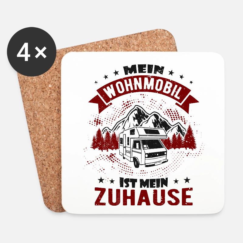 Wohnmobil Womo Reise - Untersetzer (4er-Set) - Weiß