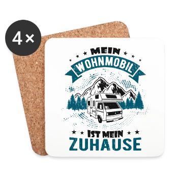 Wohnmobil Womo Zuhause - Untersetzer (4er-Set) - Weiß - Vorne
