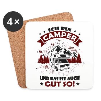 Ich bin Camper - Wohnmobil Womo - Untersetzer (4er-Set) - Weiß - Vorne
