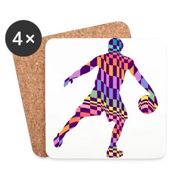 basketball basketball pattern basketball game - Coasters (set of 4) - white - Front