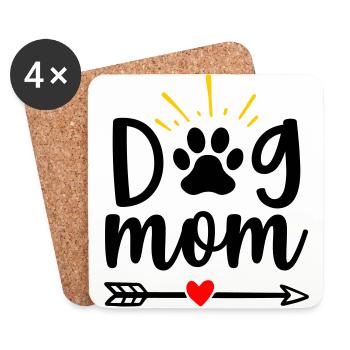 Dog mom - Coasters (set of 4) - white - Front