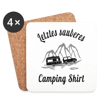 Wohnwagen Camper Camping - Untersetzer (4er-Set) - Weiß - Vorne