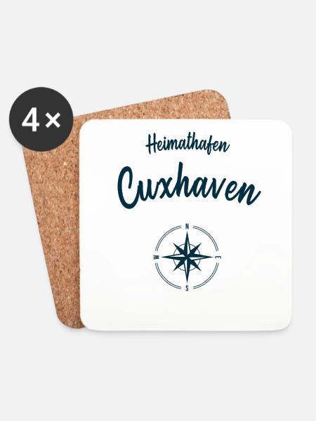Heimathafen Cuxhaven Segeln Nordsee Küste Meer - Untersetzer (4er-Set) - Weiß