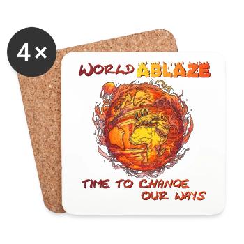World ablaze - Untersetzer (4er-Set) - Weiß - Vorne