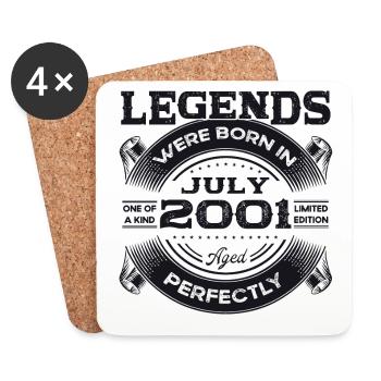 22nd Birthday Man Legendary July Vintage 2001 - Coasters (set of 4) - white - Front