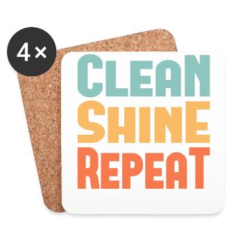 Clean Shine Repeat Detailer Car Lover Tuner - Coasters (set of 4) - white - Front