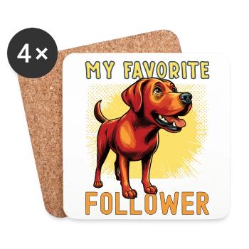 foxred Labrador mon adepte préféré, design rétro - Dessous de verre (lot de 4) - blanc - Devant