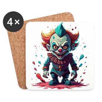Scary clown - Coasters (set of 4) - white - Front