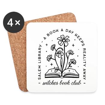 Book lover club witch academia aesthetic - Coasters (set of 4) - white - Front