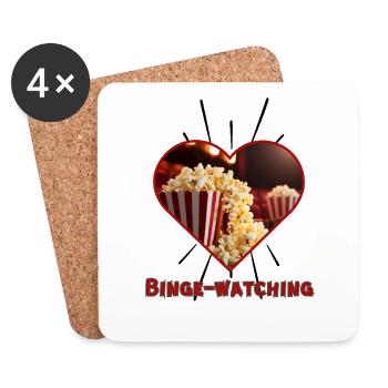 J’adore le binge watching - Dessous de verre (lot de 4) - blanc - Devant