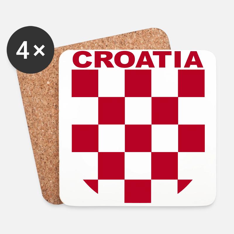 Croatia Logo - Untersetzer (4er-Set) - Weiß