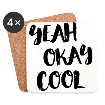 yeah okay cool - Untersetzer (4er-Set) - Weiß - Vorne