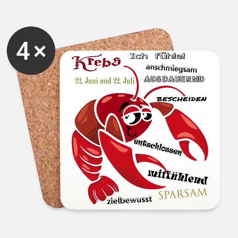 Sternzeichen krebs - Untersetzer (4er-Set) - Weiß