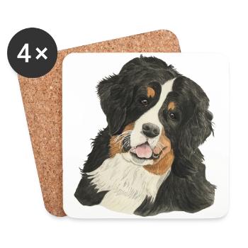 Chien de montagne bernois - Dessous de verre (lot de 4) - blanc - Devant