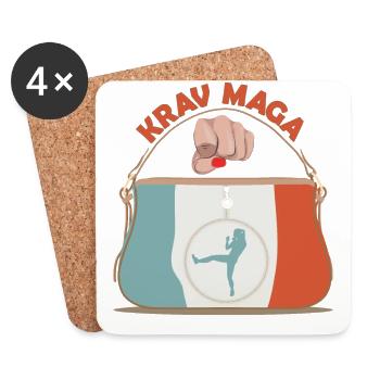 Krav Maga Kampfsport Girl Für Frauen Mädchen Damen - Untersetzer (4er-Set) - Weiß - Vorne