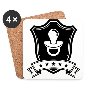 Pacifier Icon shield - Coasters (set of 4) - white - Front