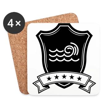 Wave coat of arms - Coasters (set of 4) - white - Front