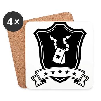 Abzeichen wappen - Untersetzer (4er-Set) - Weiß - Vorne