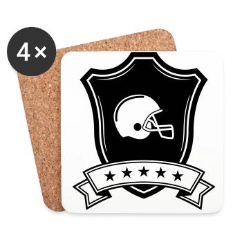 Casque de football Crest - Dessous de verre (lot de 4) - blanc - Devant