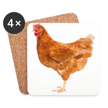 Chicken - Coasters (set of 4) - white - Front