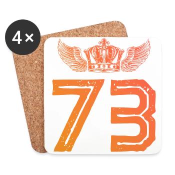 73 Zahl Krone - Untersetzer (4er-Set) - Weiß - Vorne