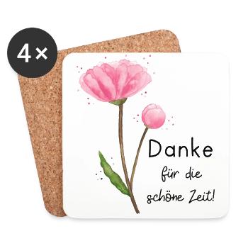 Danke sagen - Untersetzer (4er-Set) - Weiß - Vorne