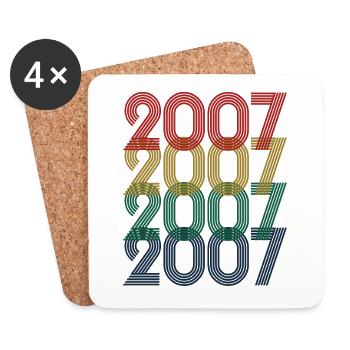 Cool Retro 2007, 16 Years Old, 16th Birthday Teens - Coasters (set of 4) - white - Front