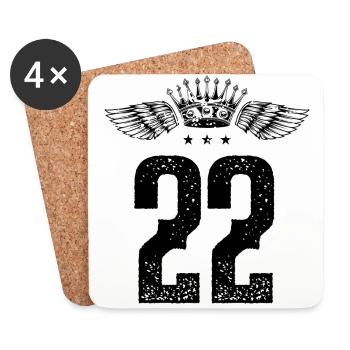 22 Number crown - Coasters (set of 4) - white - Front