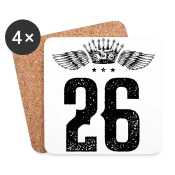 26 Number crown - Coasters (set of 4) - white - Front