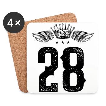 28 Number crown - Coasters (set of 4) - white - Front