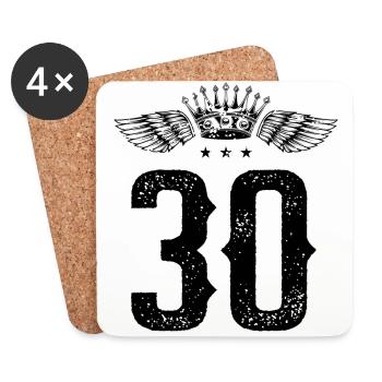 30 Number crown - Coasters (set of 4) - white - Front