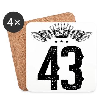 43 Number crown - Coasters (set of 4) - white - Front