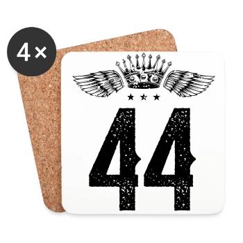 44 Number crown - Coasters (set of 4) - white - Front