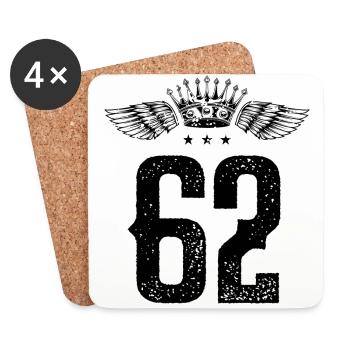 62 Number crown - Coasters (set of 4) - white - Front