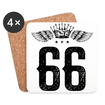 66 Number crown - Coasters (set of 4) - white - Front
