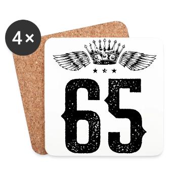 65 Number crown - Coasters (set of 4) - white - Front