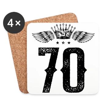 70 Zahl Krone - Untersetzer (4er-Set) - Weiß - Vorne