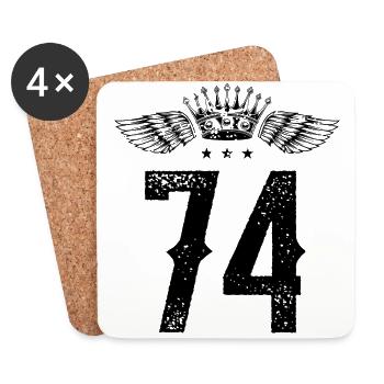 74 Number of crowns - Coasters (set of 4) - white - Front