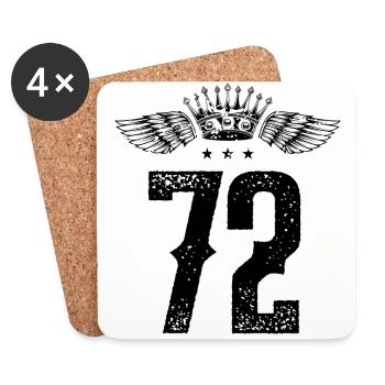 72 Zahl Krone - Untersetzer (4er-Set) - Weiß - Vorne