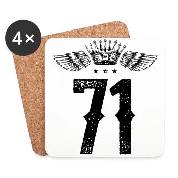 71 Number crown - Coasters (set of 4) - white - Front